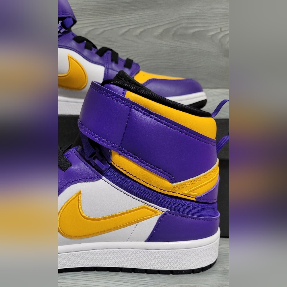 Jordan 1 High FlyEase - Size M 10.5 - Dark Concord/White/Black/Taxi 🏀 🏀 🏀 🏀 - Picture 12 of 14